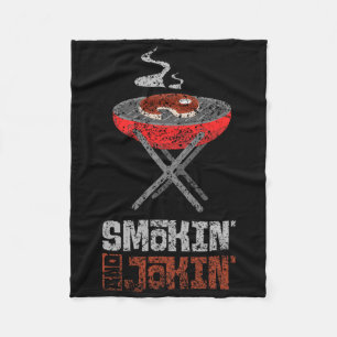 Smokin' And Jokin' Grill Meat Rbecue Grilling Bbq Fleece Blanket