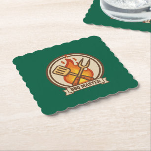Smokin' Good BBQ & Grill Vintage Retro Grilling Paper Coaster