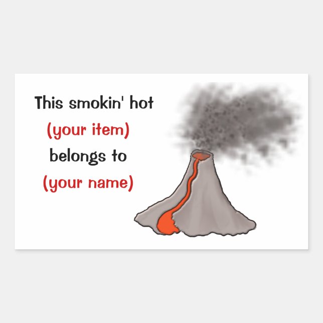 Smokin' Hot Volcano Design Rectangular Sticker (Front)