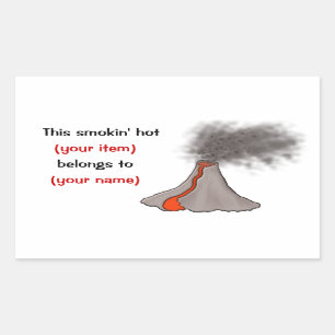 Smokin' Hot Volcano Design Rectangular Sticker