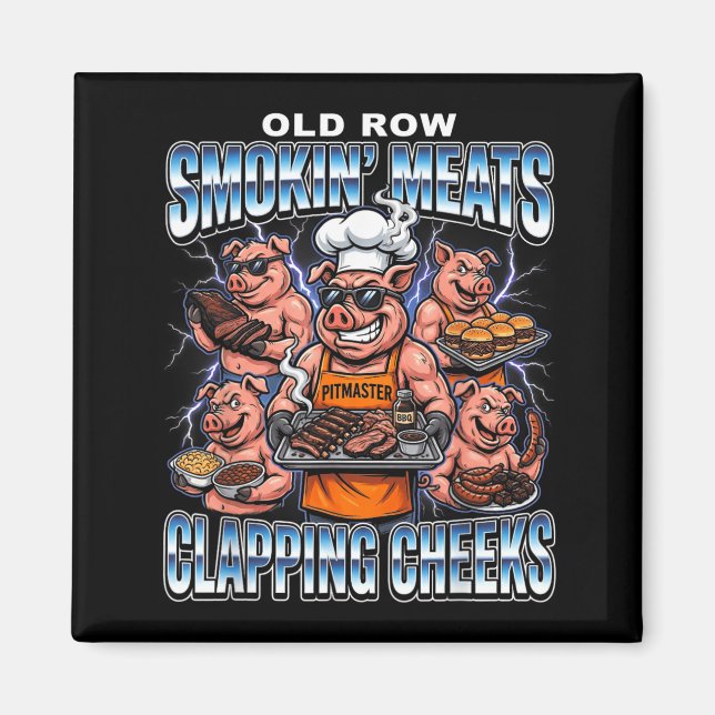 Smokin Meats Clapping Cheeks Bbq Pig Pitmaster 1 Magnet (Front)