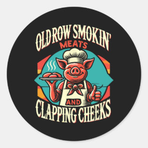 Smokin' Pig Meats And Clapping Cheeks Classic Round Sticker