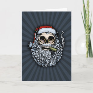 Smokin' Santa Skull Holiday Card