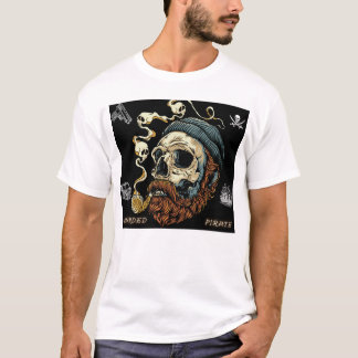 Smokin' Skull- Bearded Pirate Spirit Graphic Tee