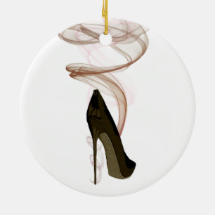 Smokin Stiletto Shoe Art Ceramic Tree Decoration
