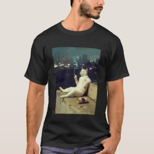 Smoking Cat Meme Funny Cat Lover Humour T-Shirt