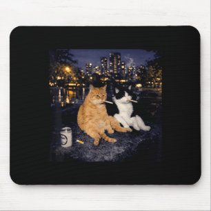 Smoking cats meme funny smoking cat humour kitten mouse pad