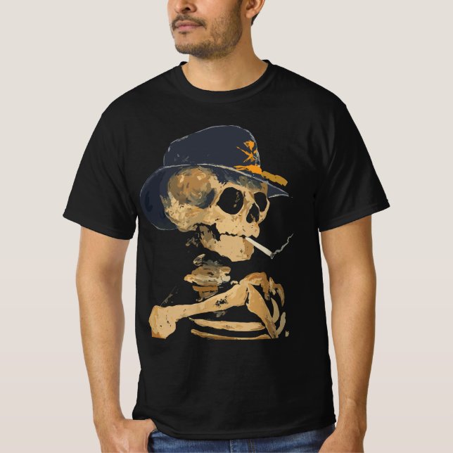 Smoking Cowboy Skeleton T-Shirt (Front)