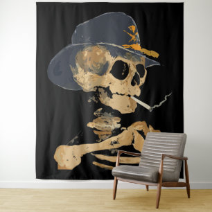 Smoking Cowboy Skeleton Tapestry