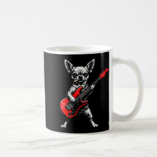 Smoking dog funny chihuahua meme playing guitar coffee mug