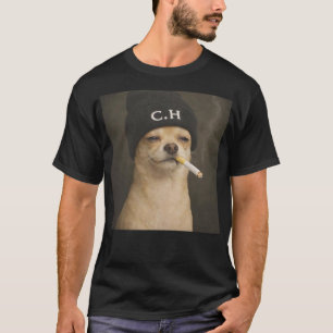 Smoking Dog Meme Funny Chihuahua Meme Vintage T-Shirt