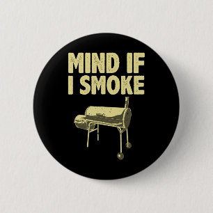 Smoking For Men Dad Grilling Meat Bbq Smoker Food 6 Cm Round Badge