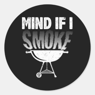 Smoking For Men Dad Grilling Meat Bbq Smoker Food Classic Round Sticker