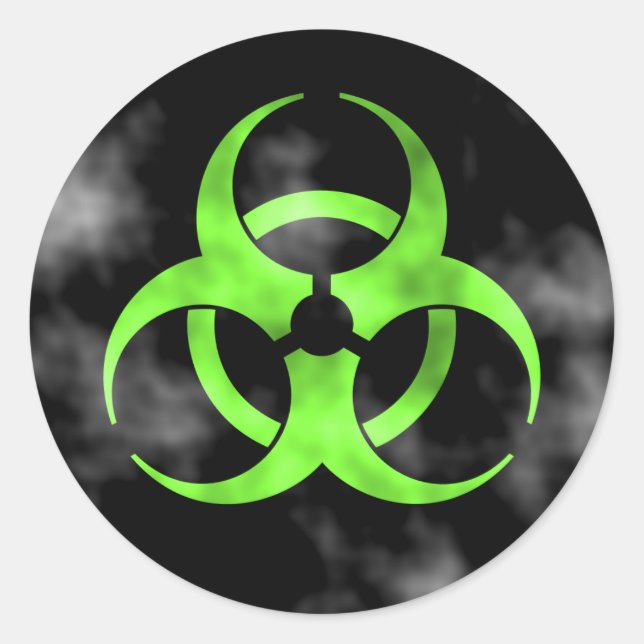 Smoking Green Biohazard Symbol Sticker (Front)