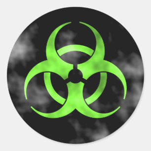 Smoking Green Biohazard Symbol Sticker