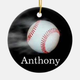 Smoking Hot Baseball Ceramic Ornament