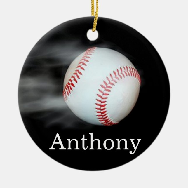 Smoking Hot Baseball Ceramic Ornament (Front)