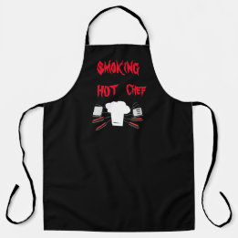 Smoking Hot Chef All-Over Print Apron, Large Apron