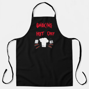 Smoking Hot Chef All-Over Print Apron, Large Apron