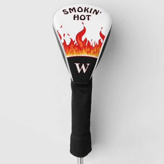 Smoking Hot Flames  Golf Head Cover (Front)
