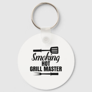 Smoking Hot Grill Master Bbq King Queen Of The Gri Key Ring