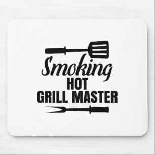 Smoking Hot Grill Master Bbq King Queen Of The Gri Mouse Pad