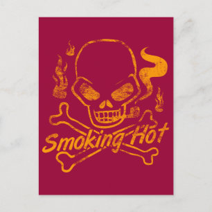 Smoking Hot Skull Postcard