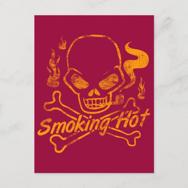 Smoking Hot Skull Postcard (Front)