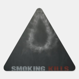 Smoking Kills Hanging Rope Triangle Sticker