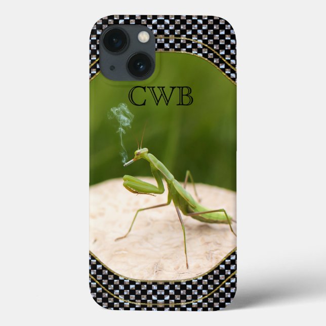 Smoking Mantis Monogram Kicking Back Case-Mate iPhone Case (Back)