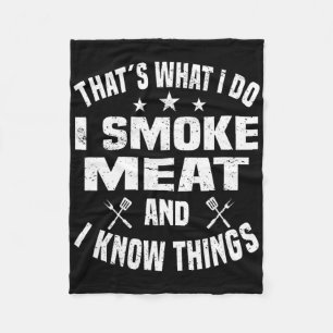 Smoking Meat Bbq Grilling Smoker Smoked Meat 3 Fleece Blanket
