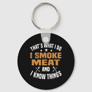 Smoking Meat Bbq Grilling Smoker Smoked Meat  Key Ring