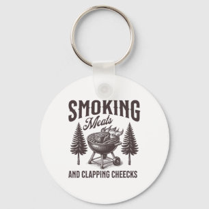 Smoking Meats And Clapping Cheeks Funny Bbq Meat S Key Ring