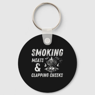 Smoking Meats And Clapping Cheeks Funny Bbq Meats Key Ring