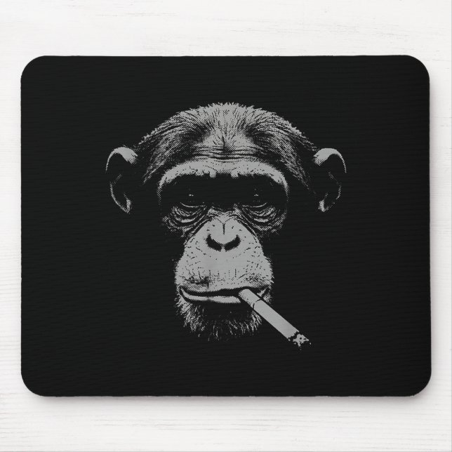 Smoking meme monkey for men women monkey smokingSm Mouse Pad (Front)