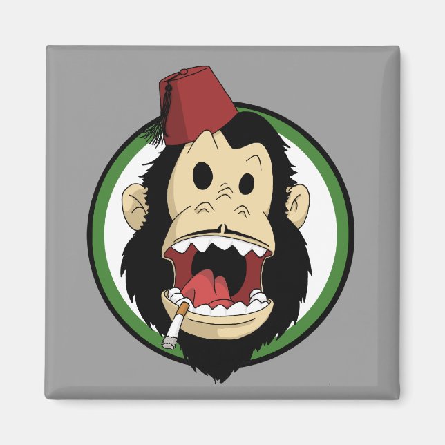 smoking monkey magnet (Front)