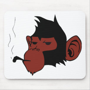 Smoking Monkey Mouse Pad