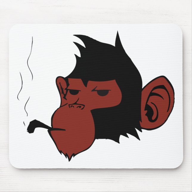 Smoking Monkey Mouse Pad (Front)
