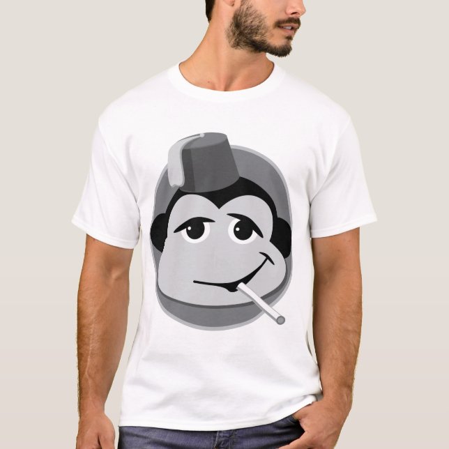 Smoking Monkey T Shirt White (Front)