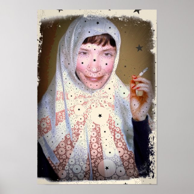 Smoking Nun Canvas Print (Front)
