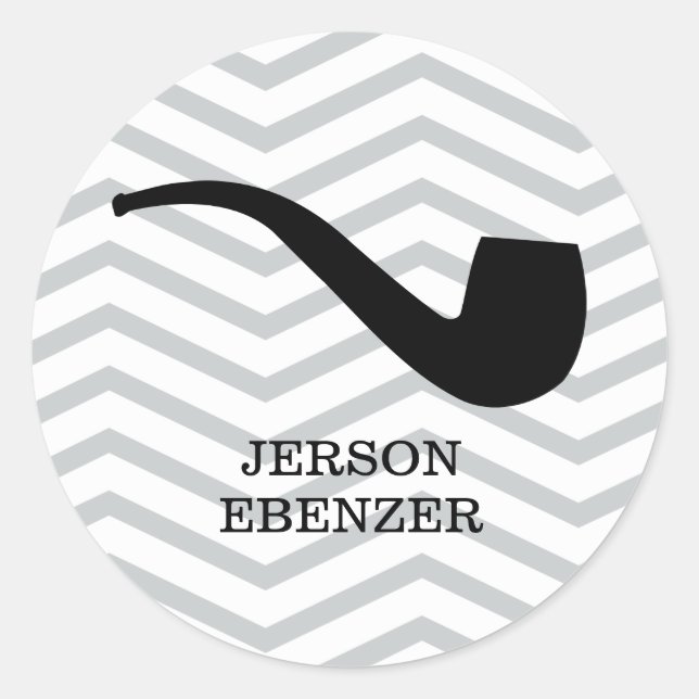 Smoking Pipe Chevron Masculine Classic Round Sticker (Front)