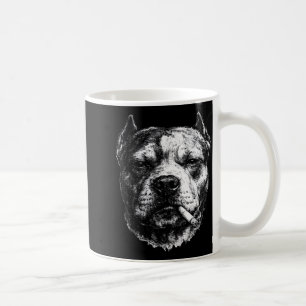 Smoking Pitbull, Funny Cigarette Smoking Dog Meme  Coffee Mug
