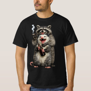 Smoking Racoon, Beer Opossum Best Friends T-Shirt