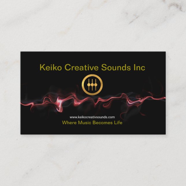 Smoking Red Hot Metal Wave Sound Engineer Business Card (Front)
