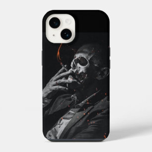 Smoking Skeleton Cigarette iPhone 14 Case