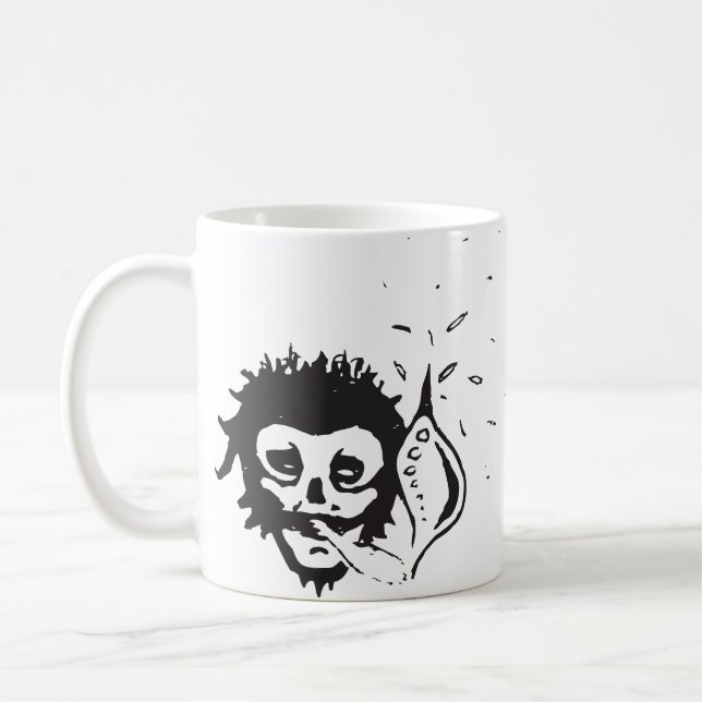 smoking skull coffee mug (Left)