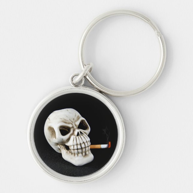 Smoking Skull Key Ring (Front)