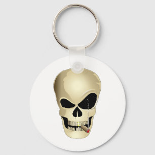 Smoking Skull Key Ring