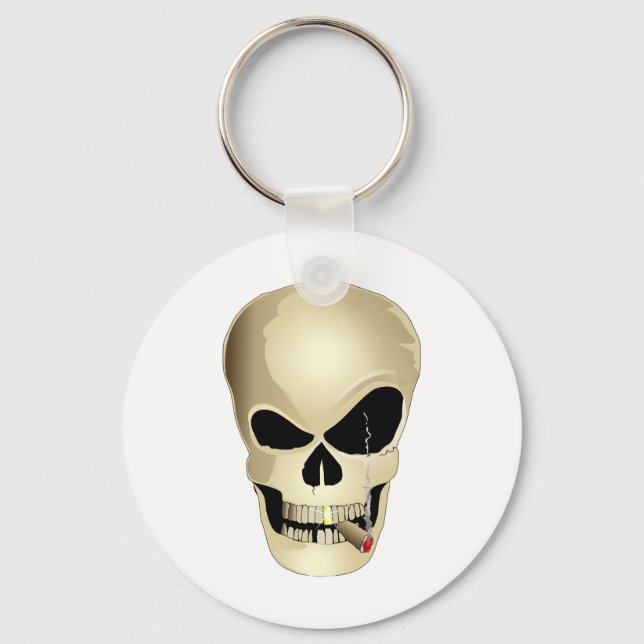 Smoking Skull Key Ring (Front)
