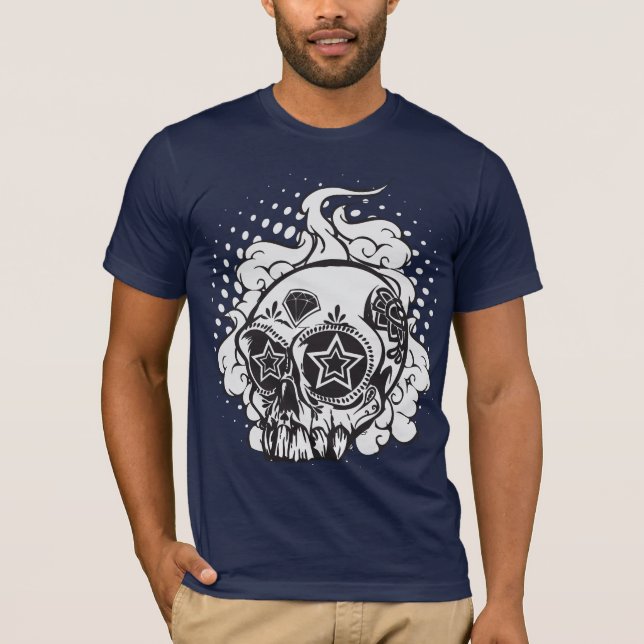 Smoking Sugar Skull T-Shirt (Front)